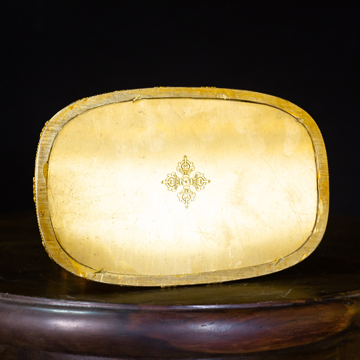 冠青造像  七寸乃琼护法 (白蛤尔王)-老皮壳鎏金  精品仿古鎏金铜像